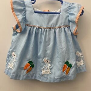 KREWE Light Blue Kids Blouse with Bunny and Carrot Design